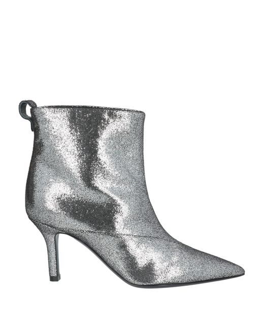 Milano Gray Ankle Boots Textile Fibers