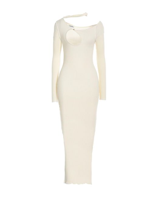 Julfer White Maxi Dress Viscose, Polyester