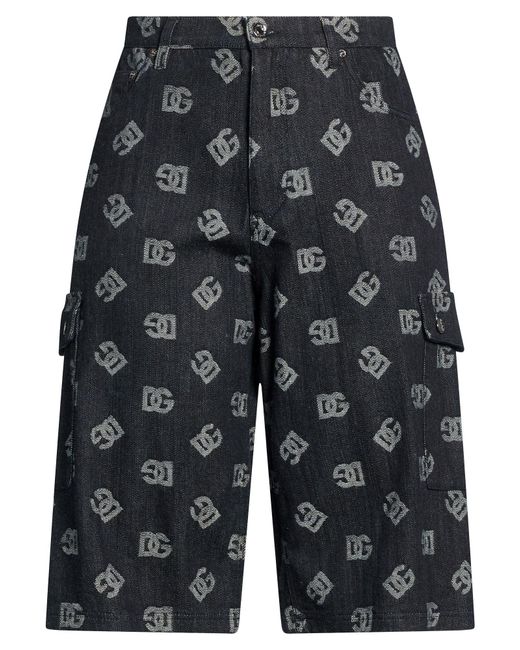 Dolce & Gabbana Blue Charcoal Denim Shorts Cotton, Elastane