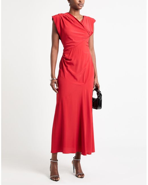 Isabel Marant Red Maxi Dress Acetate, Silk