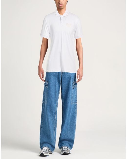 EA7 White Polo Shirt for men