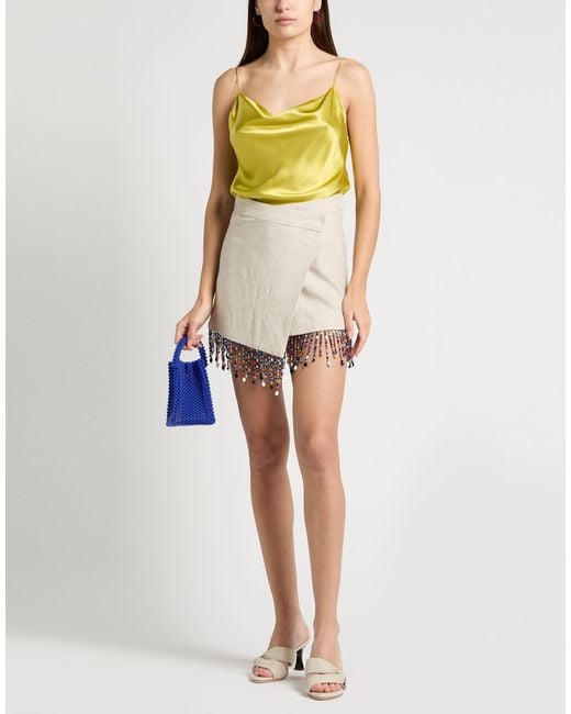 MSGM Gray Mini Skirt Viscose, Linen, Glass, Polyester