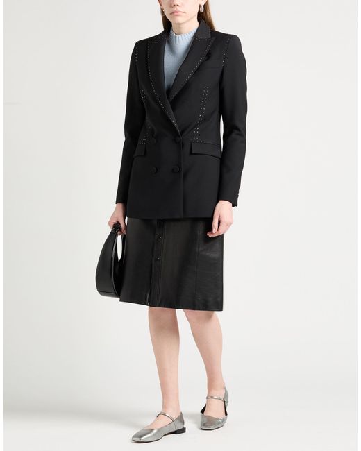 HEBE STUDIO Black Blazer Wool, Polyester, Elastane