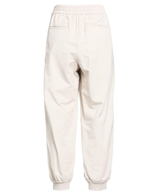 Brunello Cucinelli Natural Pants Cotton, Elastane, Polyester, Acetate, Silk