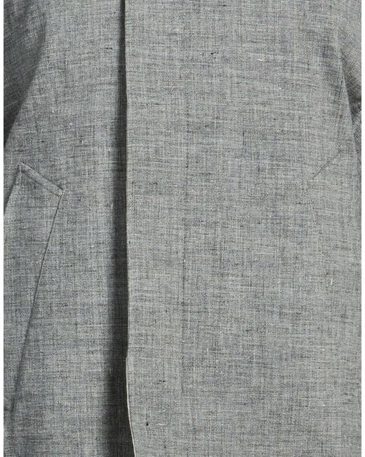 Lanvin Gray Jacket Linen, Elastane for men