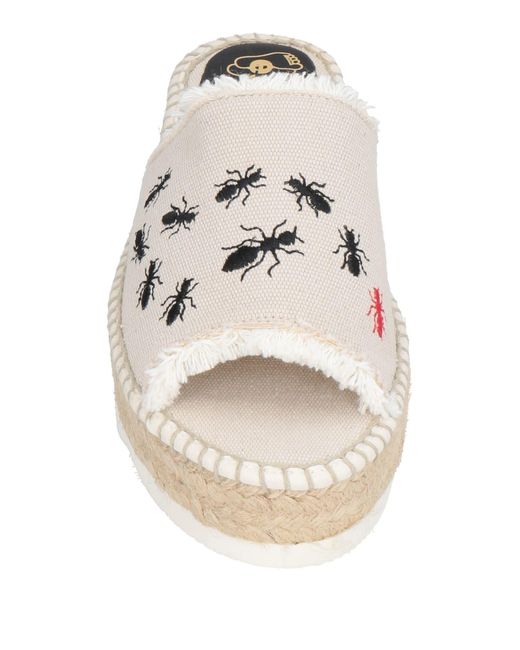 Espadrilles White Textile Fibers, Leather