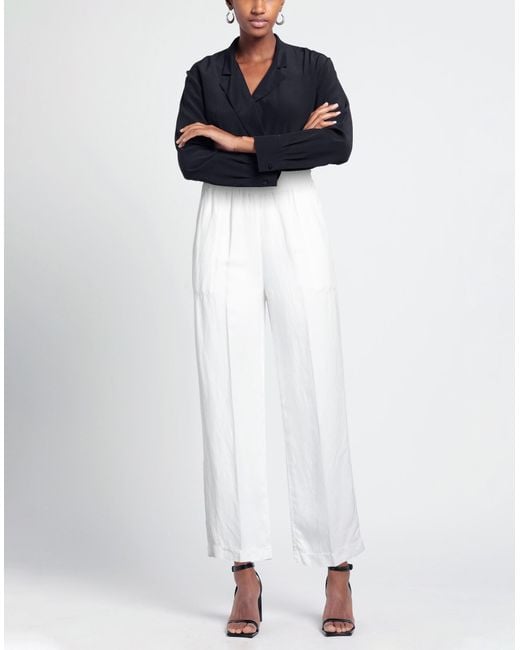 Via Masini 80 White Pants