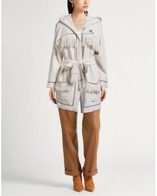 Alanui White Cardigan Silk, Elastane