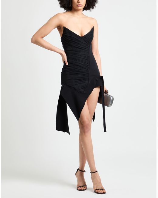 Mugler Black Mini Dress Viscose, Elastane, Polyamide