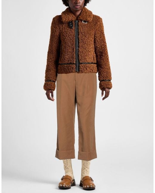 Berwich Brown Camel Pants Polyester, Polyamide