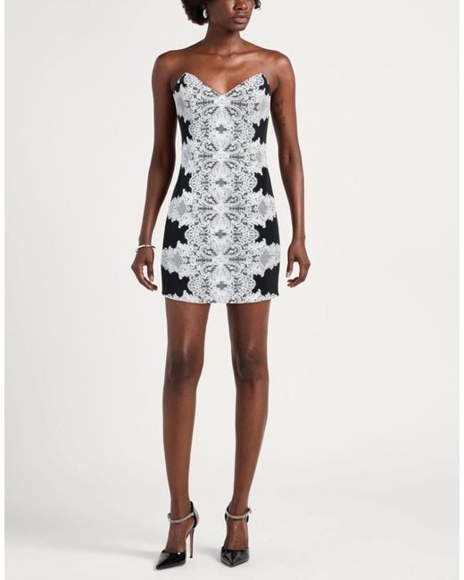 Elisabetta Franchi Gray Mini Dress Viscose, Acetate, Elastane, Polyamide, Cotton