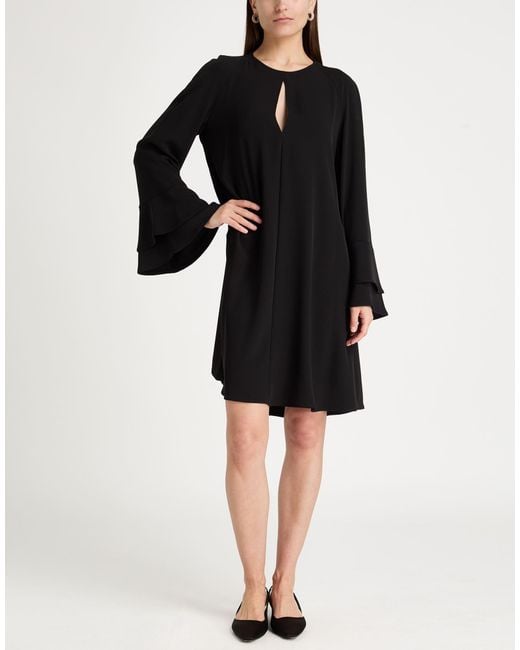 Kaos Black Midi Dress Polyester, Elastane