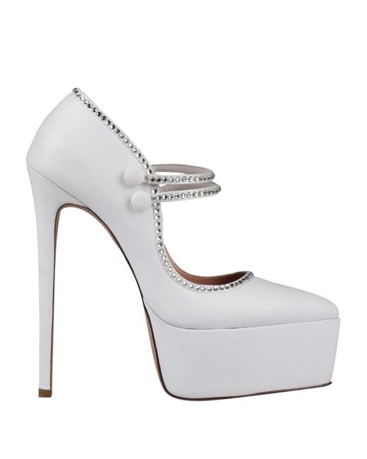 Andrea Wazen White Pumps Leather
