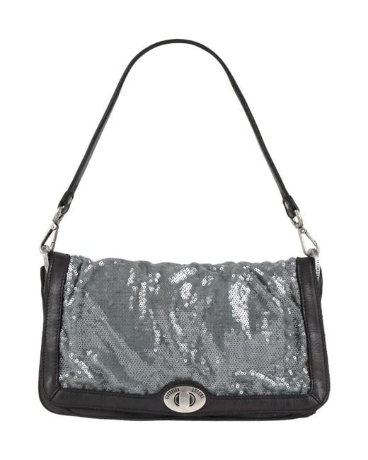 Caterina Lucchi Gray Handbag Calfskin, Polyester