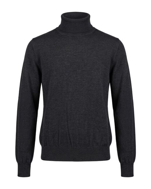 Alpha Studio Blue Charcoal Turtleneck Merino Wool for men