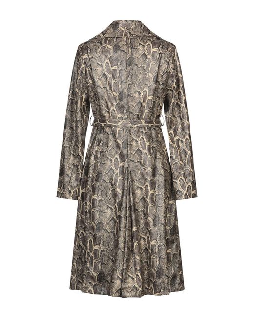 Nora Barth Gray Overcoat & Trench Coat Polyurethane, Polyester