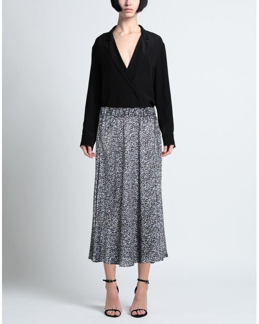 Shirtaporter Gray Midi Skirt Polyester