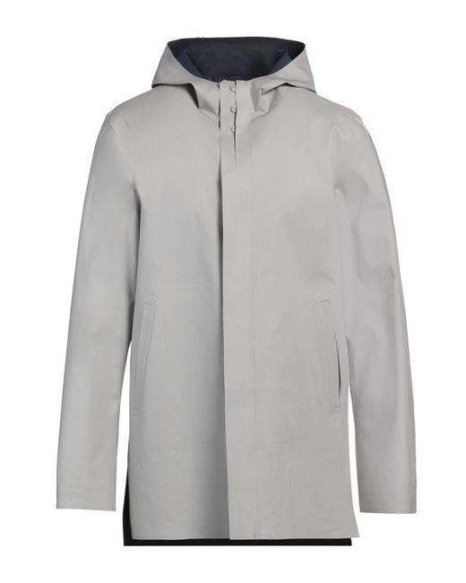 Herno Gray Overcoat & Trench Coat Cotton, Elastane for men