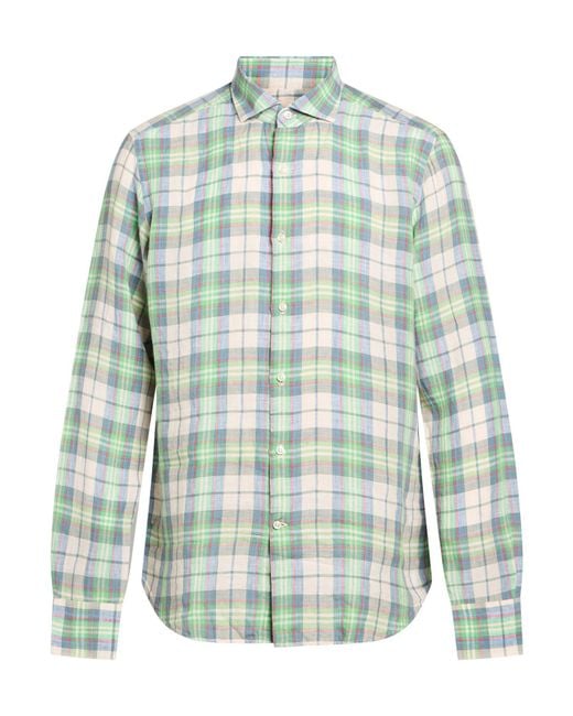 Savile Row Green Shirt Linen for men