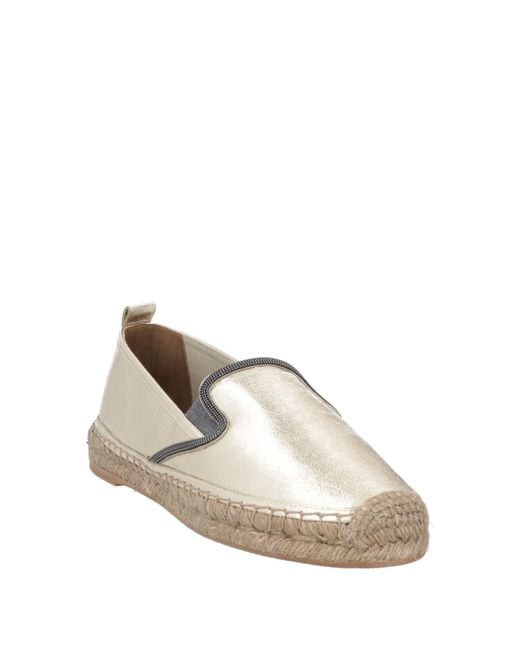 Brunello Cucinelli White Platinum Espadrilles Leather