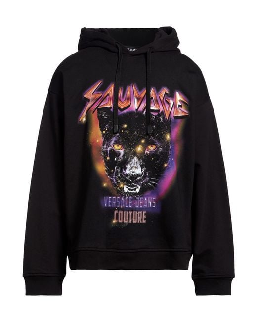 Versace Jeans Couture Black Sweatshirt Cotton, Elastane for men