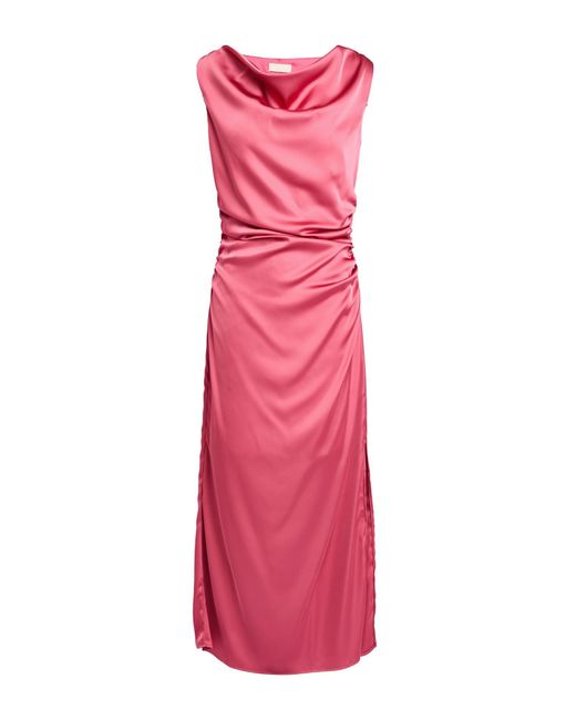 Liu Jo Pink Antique Rose Midi Dress Polyester, Elastane
