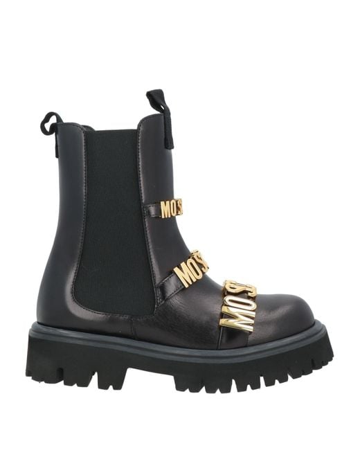 Moschino Black Ankle Boots Leather