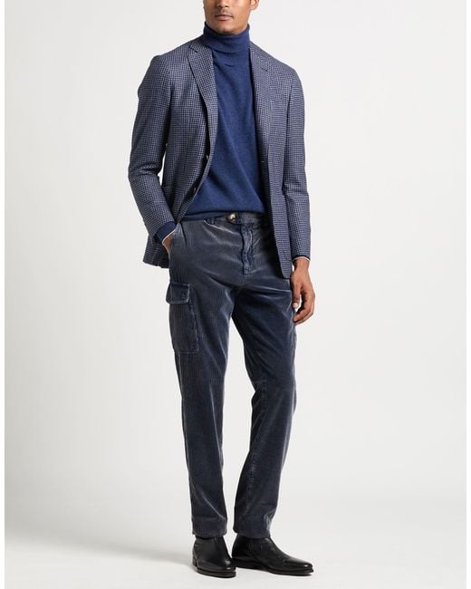 Brunello Cucinelli Blue Midnight Pants Cotton for men