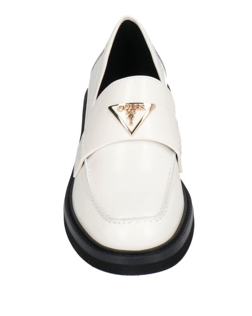 Guess White Loafers Leather