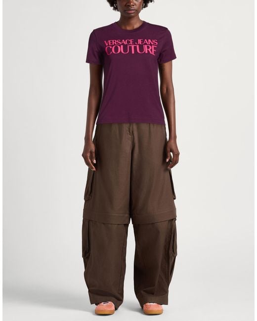 Versace Jeans Couture Purple T-Shirt Cotton
