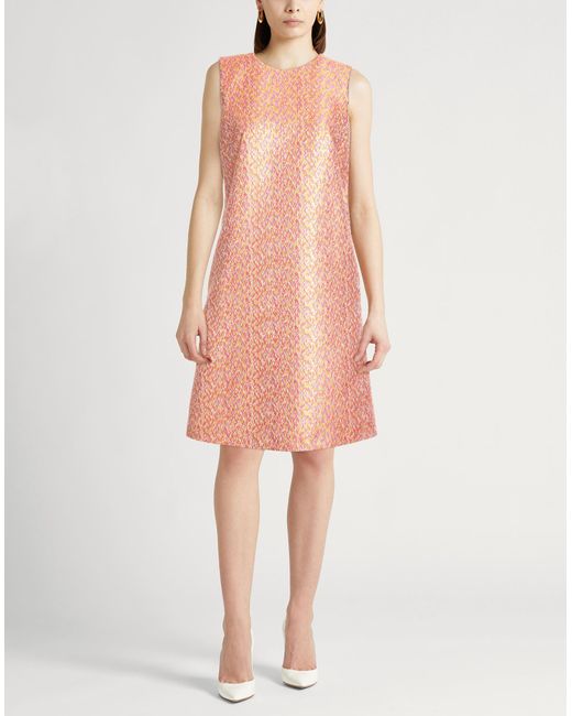 Paule Ka Pink Mini Dress Polyester, Metallic Fiber
