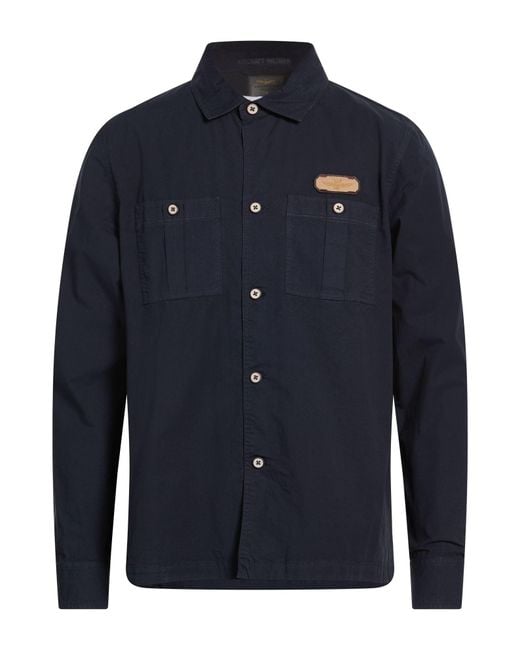 Aeronautica Militare Blue Shirt Cotton, Elastane for men