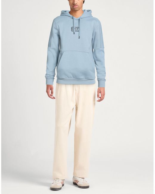 EA7 Blue Light Sweatshirt Cotton, Polyester for men