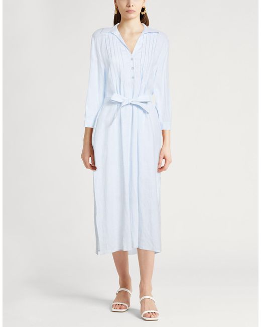 Peserico White Midi Dress Linen