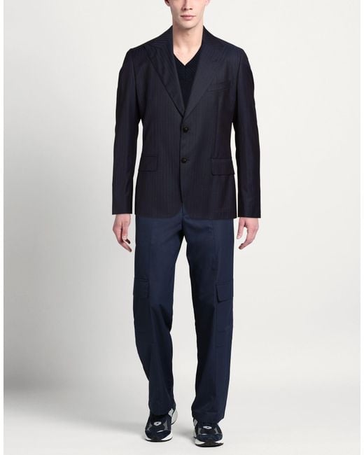 Reveres 1949 Blue Blazer Virgin Wool for men