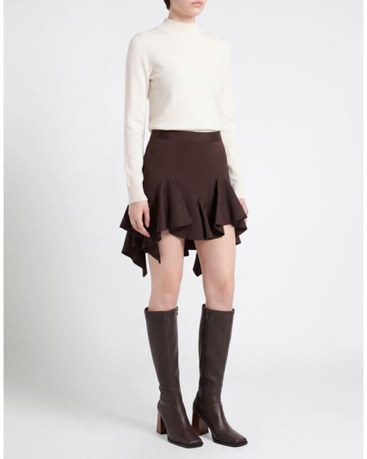 Givenchy Brown Mini Skirt Viscose, Polyamide, Elastane