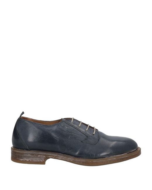 Moma Blue Midnight Lace-Up Shoes Leather