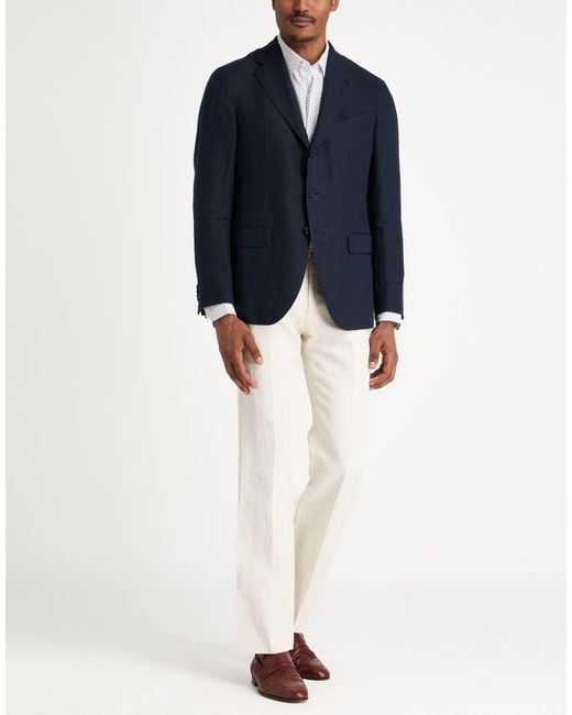 Caruso Blue Blazer Linen for men