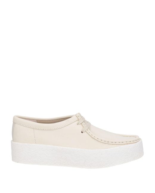 Clarks White Lace-up Shoes