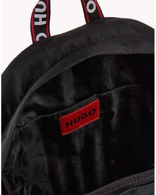 HUGO Black Backpack Recycled Polyamide for men