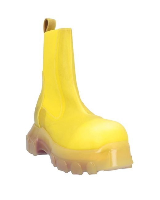 Rick Owens Yellow Ankle Boots for men