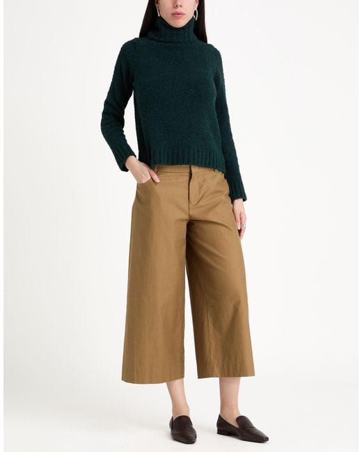 Anneclaire Green Dark Turtleneck Cotton, Polyamide, Elastane
