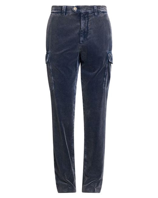 Brunello Cucinelli Blue Midnight Pants Cotton for men