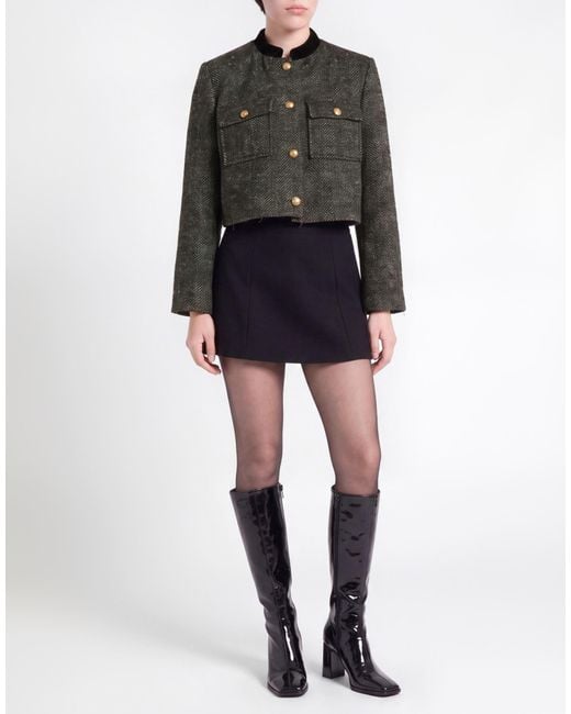 Ba&sh Black Charcoal Jacket Polyester, Wool, Alpaca Wool
