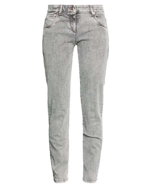 Brunello Cucinelli Gray Jeans Cotton, Elastane