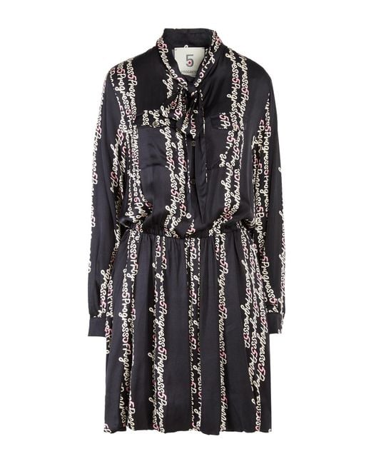 5 PROGRESS Black Mini Dress Viscose