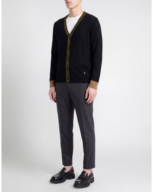 Manuel Ritz Black Cardigan Wool, Acrylic for men