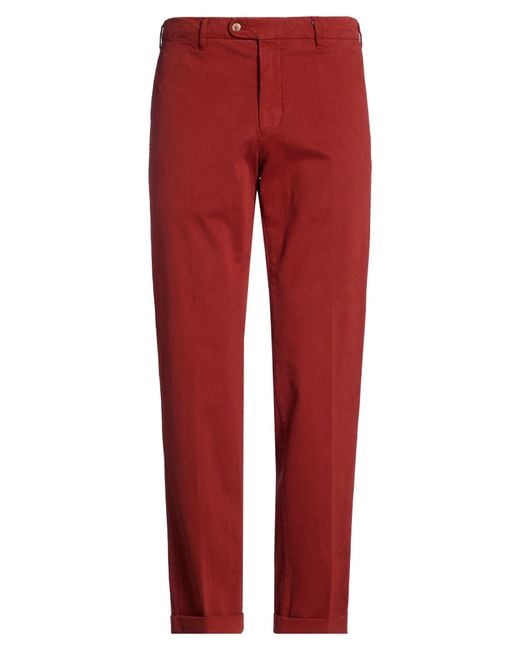 Fedeli Red Pants Cotton, Cashmere, Elastane for men