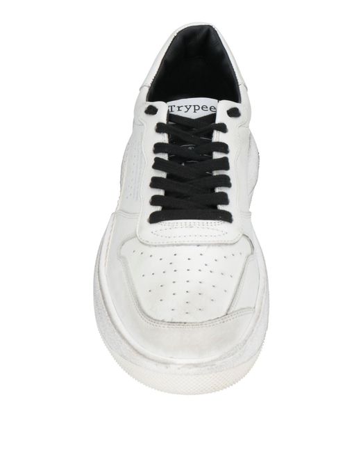 TRYPEE White Sneakers Leather, Textile Fibers for men