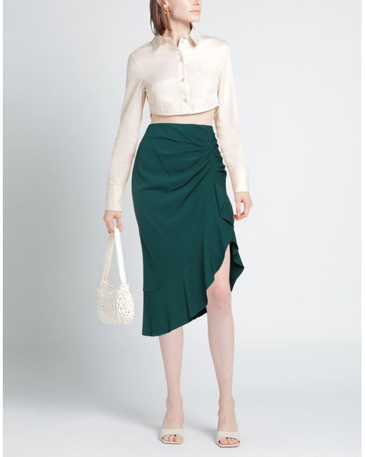 Elisabetta Franchi Green Midi Skirt